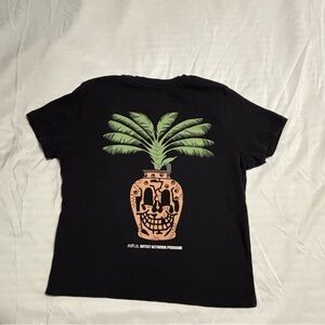 RVCA Black Crew Neck Tee Medium Skull Goth